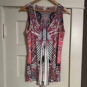 Colorful Paisley Sleeveless Top